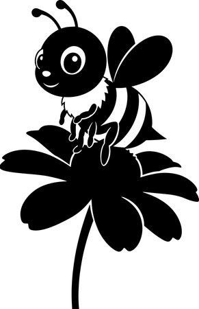 Black and White Cartoon Illustration of Cute Insect Animal for Coloring Bookのイラスト素材