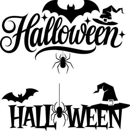 Spooky Halloween Silhouettes for Cricut and Design Projectsのイラスト素材