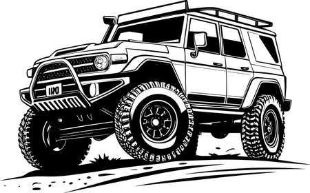 Off-road 4x4.Vector illustration ready for vinyl cutting.のイラスト素材