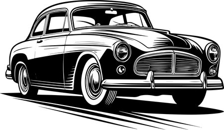 Vintage Car.Vector illustration ready for vinyl cutting. Vinyl-ready.のイラスト素材