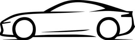 Car silhouette. Vector illustration ready for vinyl cutting or engraving.のイラスト素材