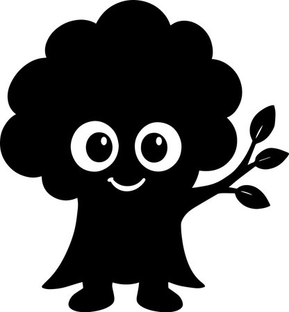 Cute Tree Cartoon Mascot Illustration Isolated on whiteのイラスト素材