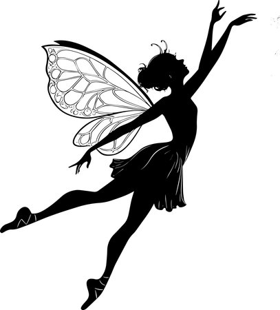 Silhouette of a fairy. Vector illustration. Ready for vinyl cutting.のイラスト素材