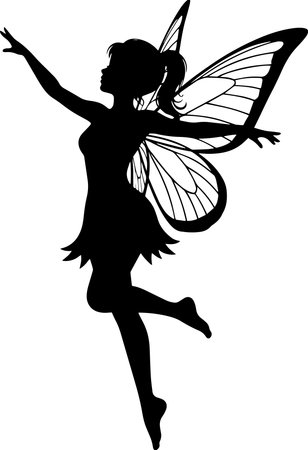 Fairy.Vector illustration.Silhouette of a fairy.のイラスト素材