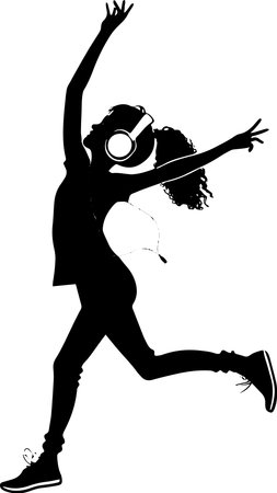 Beautiful Girl.Girl with Long Hair.Vector illustration ready for vinyl cutting.のイラスト素材