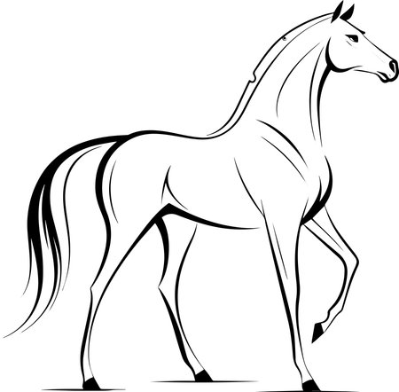 Horse.Vector illustration ready for vinyl cutting.outline style.のイラスト素材