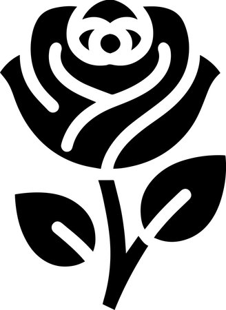 Black rose icon isolated on white background. Vector Illustration. EPS 10のイラスト素材