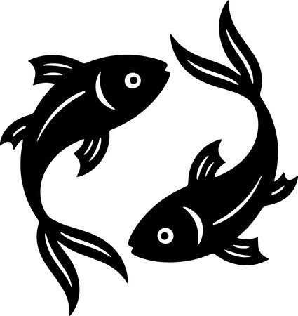 Black and White Fish.Vector illustration ready for vinyl cutting.\""のイラスト素材