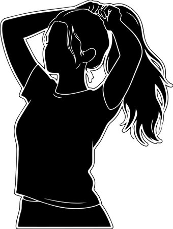 Woman.Fast Movement.Vector illustration ready for vinyl cutting on white background.のイラスト素材