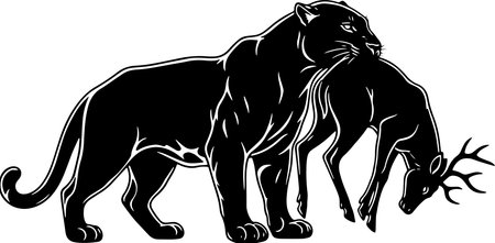 Lion.Vector illustration ready for vinyl cutting. Isolated on white backgroundのイラスト素材
