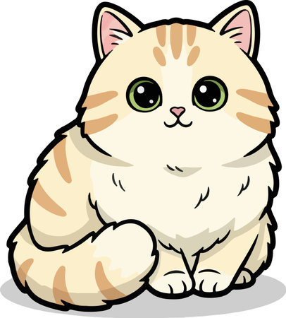Cartoon Illustration of Cute Cat or Kitten Animal Characterのイラスト素材