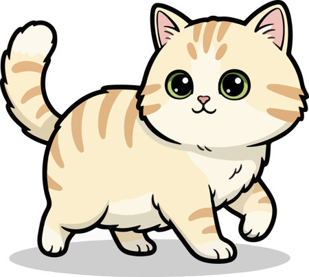 Cartoon Illustration of Cute Kitten or Cat Animal Characterのイラスト素材