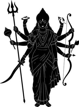 Lord Rama with bow and arrow.Vector illustration ready for vinyl cutting.のイラスト素材