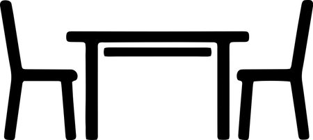 Table and chairs icon isolated on white background. Vector Illustration.のイラスト素材