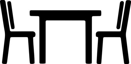 Table and chairs icon isolated on white background. Vector Illustration.のイラスト素材