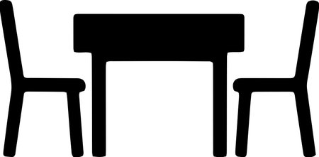 Table and chairs icon isolated on white background. Vector Illustration.のイラスト素材