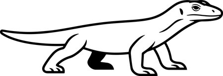 Komodo Dragon - Dinosaur Vector illustration ready for vinyl cutting.のイラスト素材