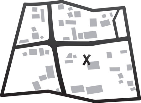 simple monochrome mapのイラスト素材
