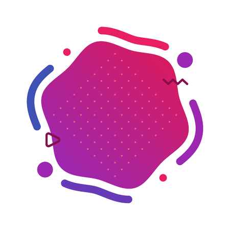 Abstract modern graphic elements. Dynamical colored hexagon forms and line. Gradient abstract banners with flowing liquid shapes. Template for the design of a logo, flyer or presentation. Vector.のイラスト素材