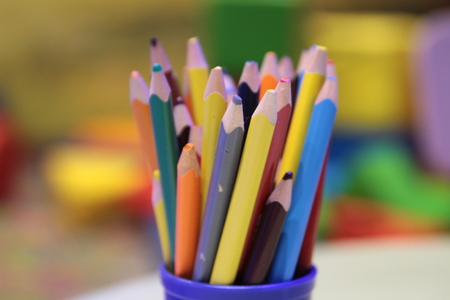 Assortment of colored pencils. Colored Drawing Pencils Colored drawing pencils in a variety of colorsの写真素材
