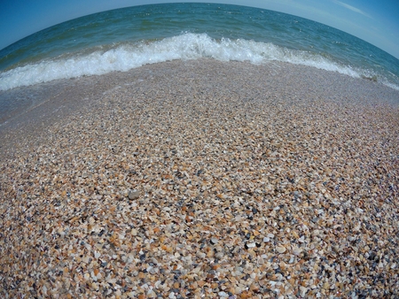 Beach and waves on the Black Sea, Odessa.の写真素材
