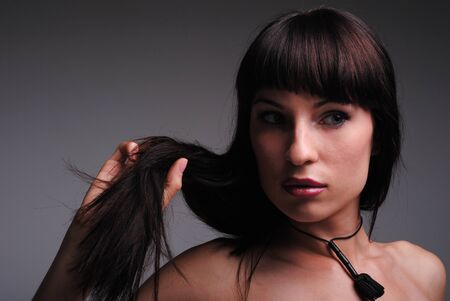 Portrait of girl. Brunette.の写真素材