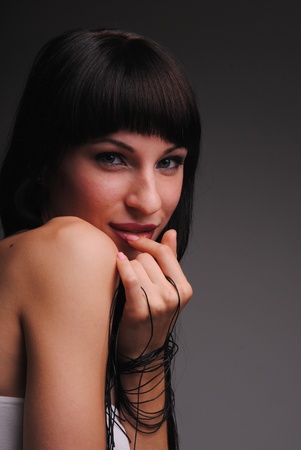 Portrait of girl. Brunette.の写真素材