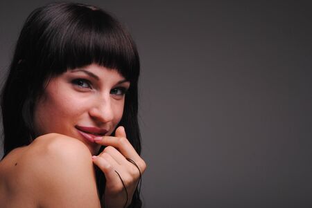 Portrait of girl. Brunette.の写真素材