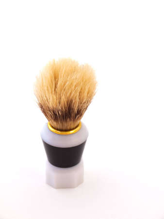 Isolated shaving brush on a white backgroundの写真素材