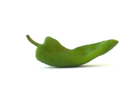 Fresh green pepper isolated on white backgroundの写真素材