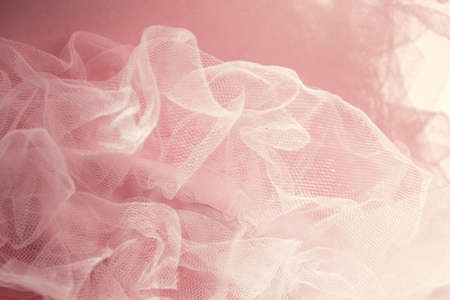soft pink airy fabric mesh texture bannerの写真素材