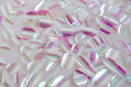 big white confetti close up bakgroundの写真素材