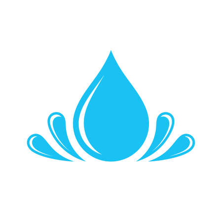 Clear water drops - concept icon blue sign vector illustration. Abstract sign. Graphic design element.のイラスト素材