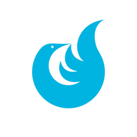 Bird - abstract concept logo icon. Dove creative sign. Blue wing. Vector illustration.のイラスト素材