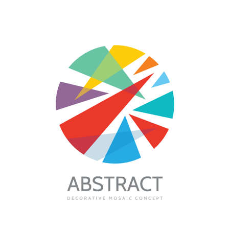 Abstract circle - vector logo template design. Business solution concept sign. Geometric mosaic decorative structure.のイラスト素材