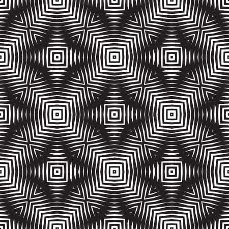 Abstract background vector illustration in black and white colors. Halftone effect lines seamless pattern. Geometric backdrop.のイラスト素材