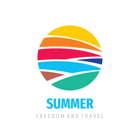 Summer icon logo design. Nature and freedom concept sign.のイラスト素材