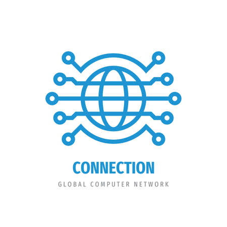 Global computer network - concept logo design. Connection icon sign. Vector illustration.のイラスト素材