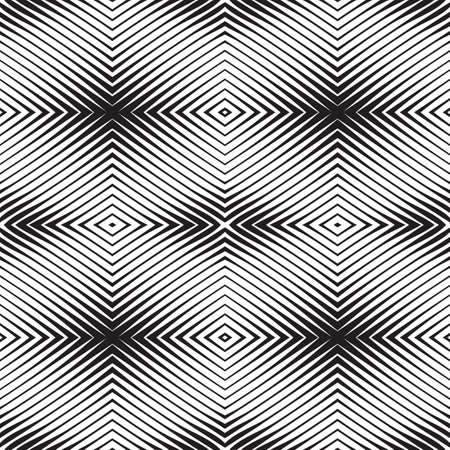 Abstract background vector illustration in black and white colors. Halftone effect lines seamless pattern. Geometric backdrop.のイラスト素材