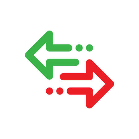 Exchange concept business logo design. Arrows creative icon. Direction sign. Reload symbol. Finance investment insignia.のイラスト素材