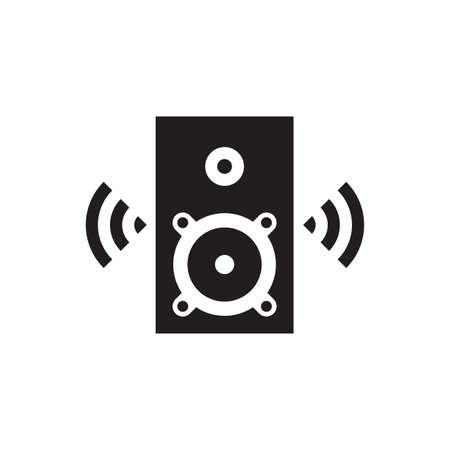 Sound speaker black icon design. Music voice sign. Vector illustration.のイラスト素材