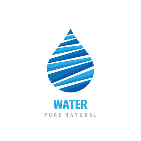 Water concept logo design. Water drop abstract icon sign. Pure natural. Vector illustration.のイラスト素材