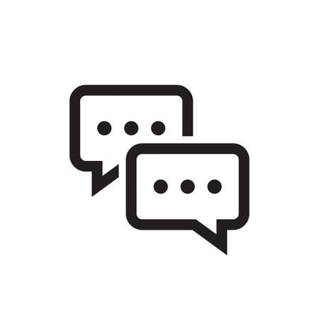 Chat speech bubble icon design. Message communicatin icon sign. Online consulting symbol. Line art vector icon.のイラスト素材