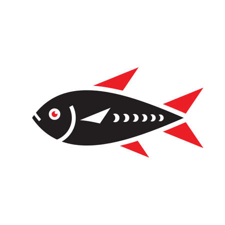 Fish concept logo icon design. Graphic vector illustration. Isolated sign.のイラスト素材