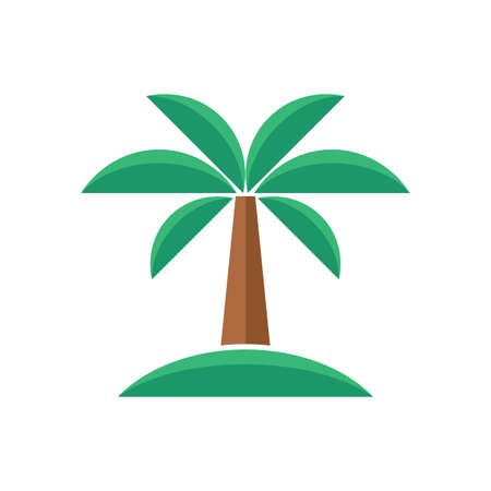 Palm tree icon flat style design. Tropical palm concept logo.のイラスト素材