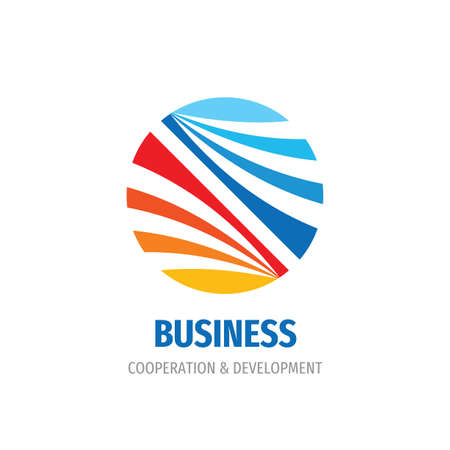 Business logo template design. Cooperation & development. Abstract circle concept sign.のイラスト素材