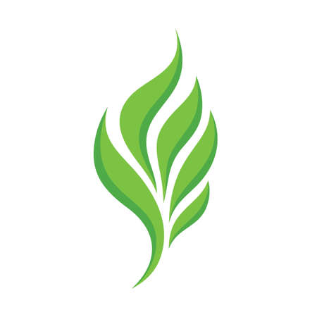 Green leaves concept logo icon design. Nature creative icon sign. Vector illustration.のイラスト素材