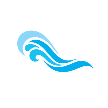Sea water wave concept vector illustration in flat style. Abstract blue shapes. Graphic design element.のイラスト素材
