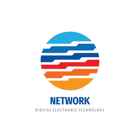 Network global communication logo design. Modern electronic technology logo sign. Vector illustration.のイラスト素材