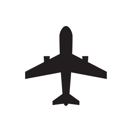 Airplane black icon vector design. Aircraft concept sign. Air transport abstract symbol.のイラスト素材